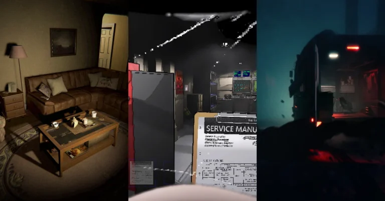 Official screenshots from Phasmophobia, Lethal Company and Reanimal
