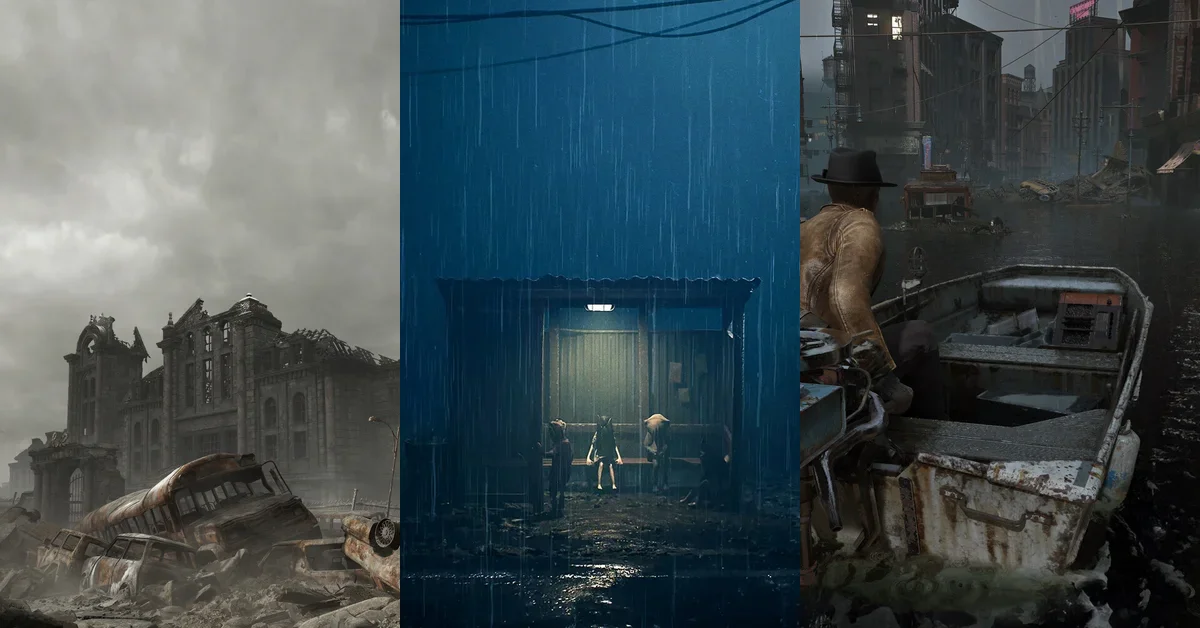 Official art from Resident Evil Requiem, Reanimal, and The Sinking City 2