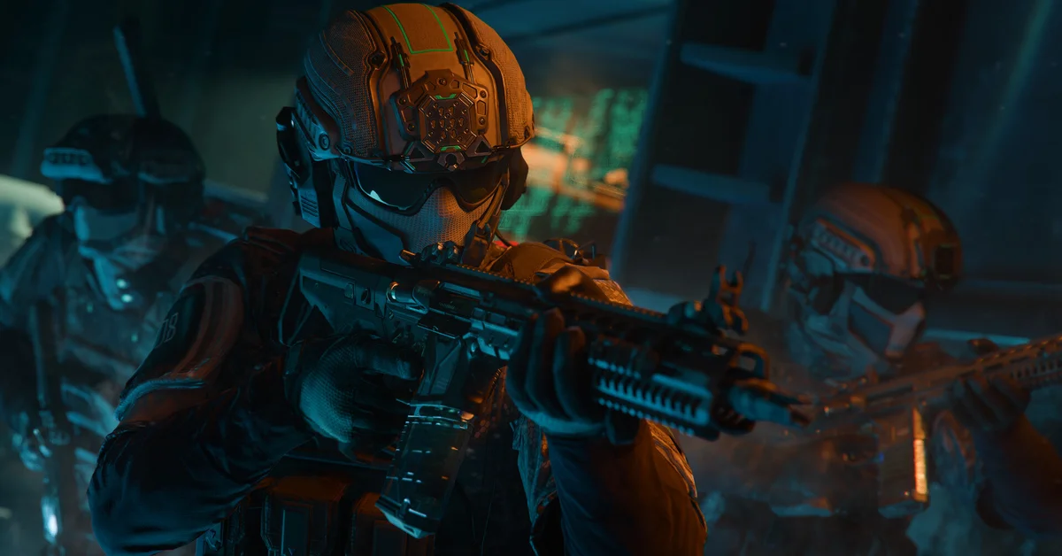 A helmeted soldier aiming a rifle in Call of Duty Black Ops 7 art