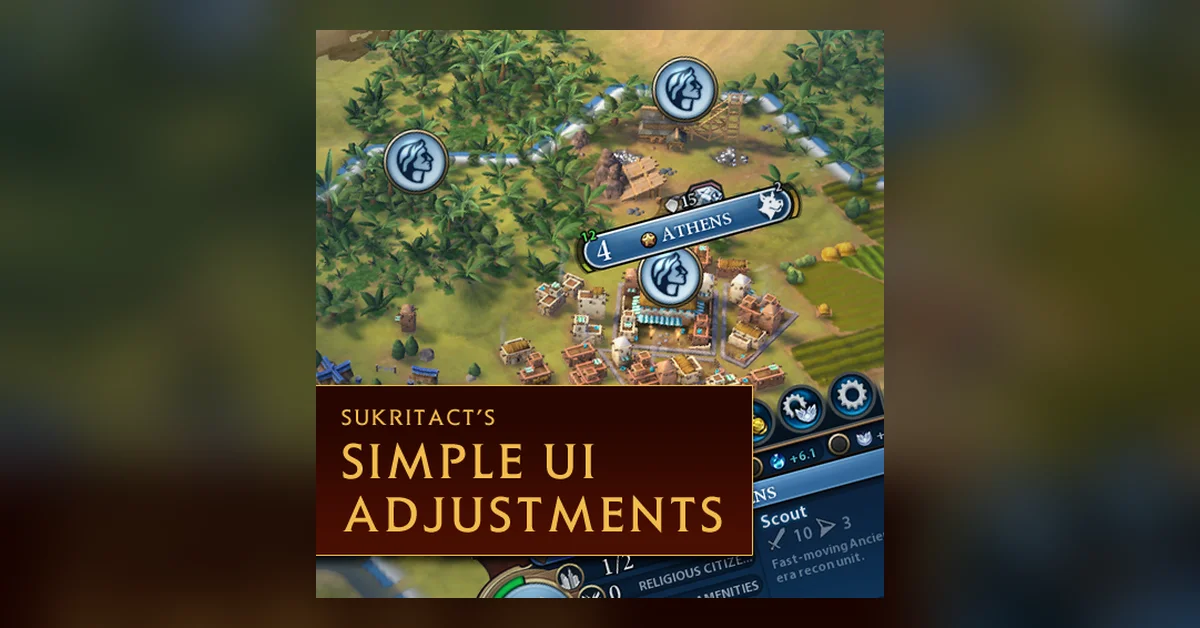 Sukritact's Simple UI Adjustments mod for Civilization 6 by sukritact