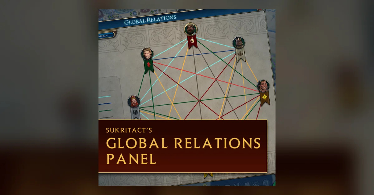 Sukritact's Global Relations Panel mod for Civilization 6 by sukritact