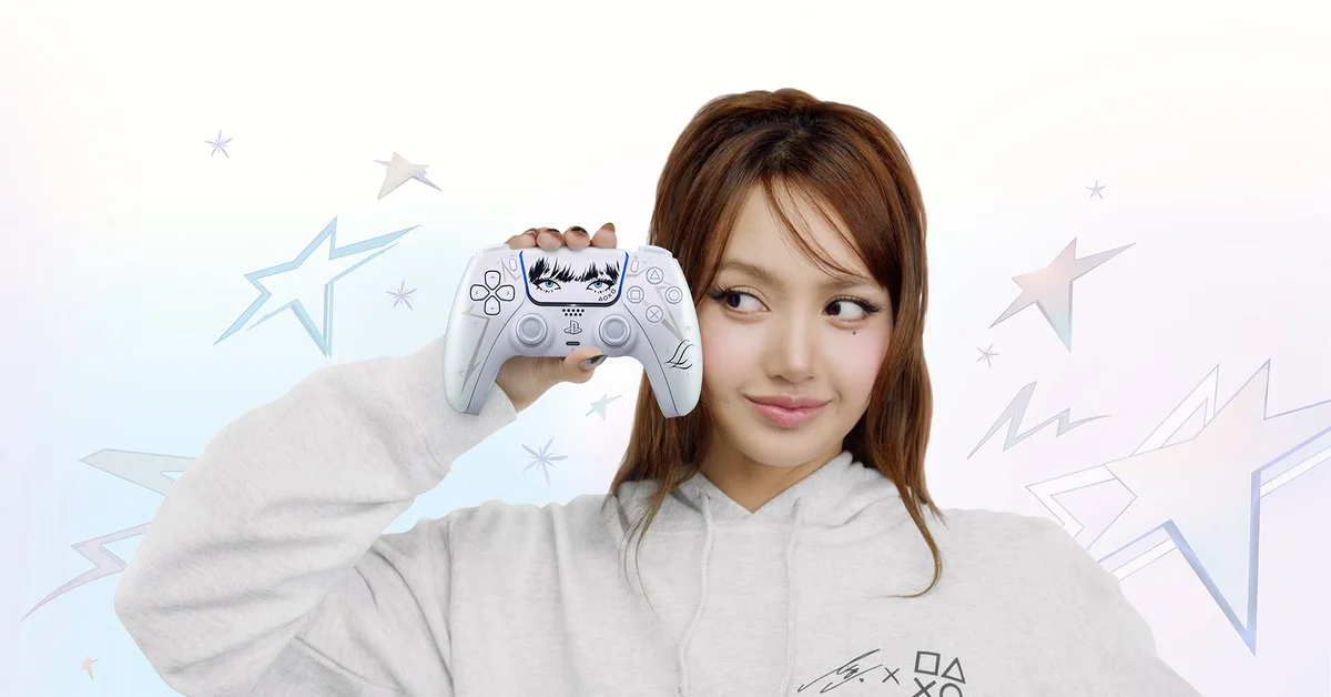 Lisa holding the DualSense Wireless Controller Lisa Limited Edition