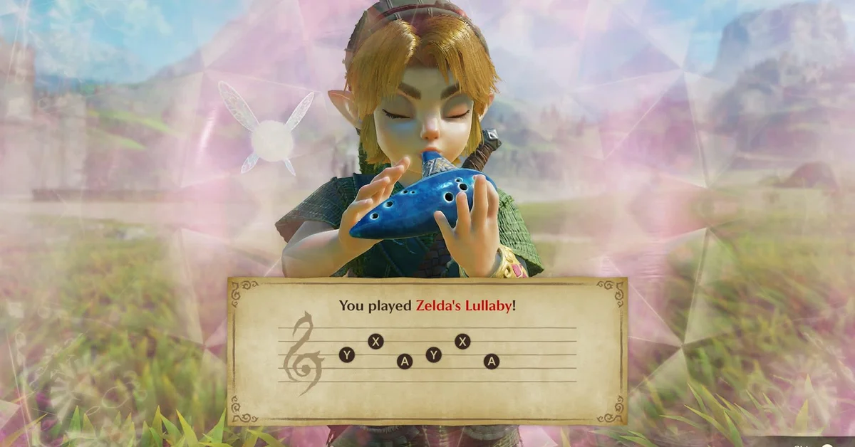 Link playing the ocarina