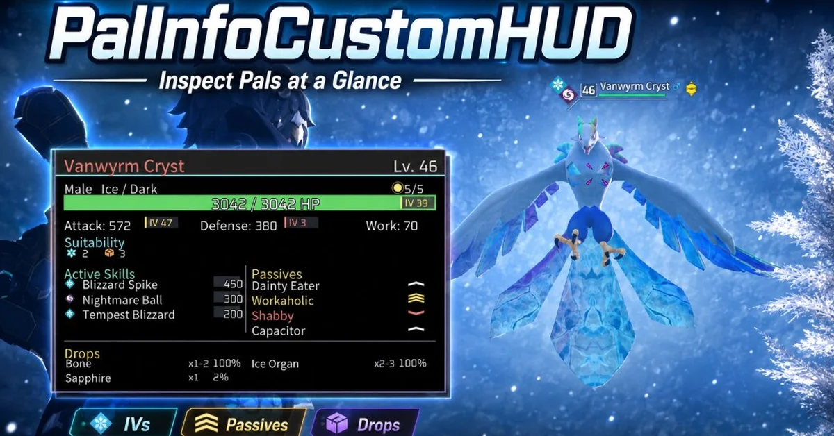 Pal Info Simple HUD mod for Palworld by ge.rnd