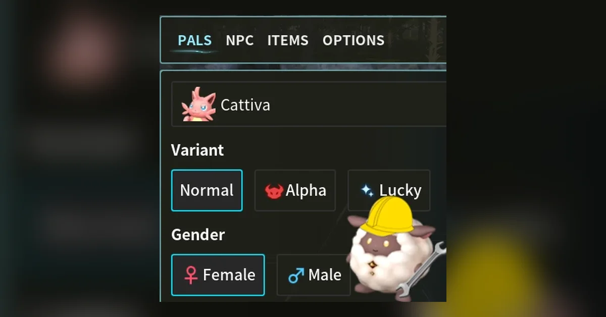 Creative Menu mod for Palworld by Okaetsu