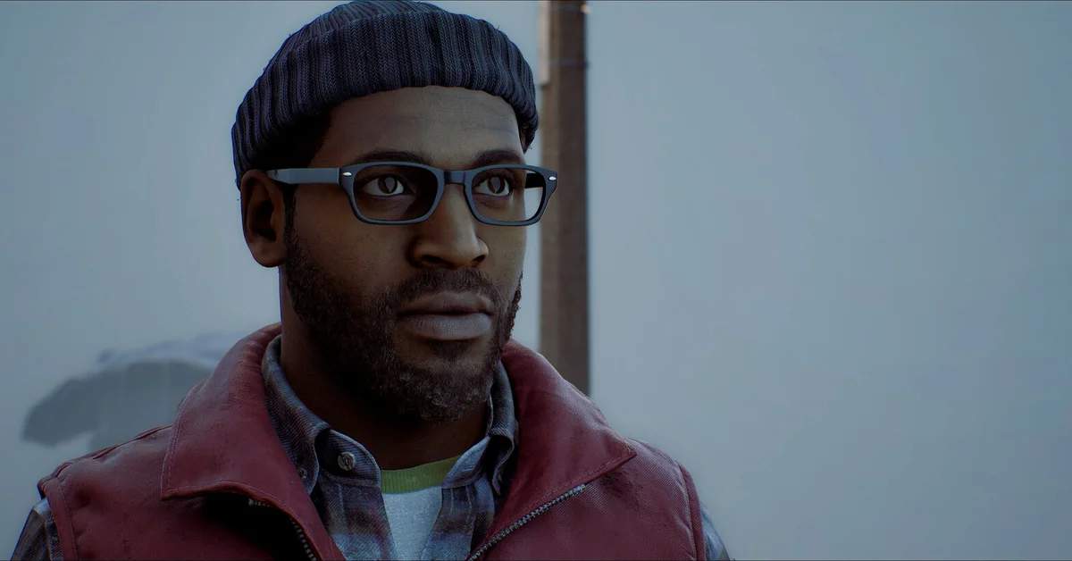 Simon Ordell standing in the fog of St. Amelia in Silent Hill Townfall