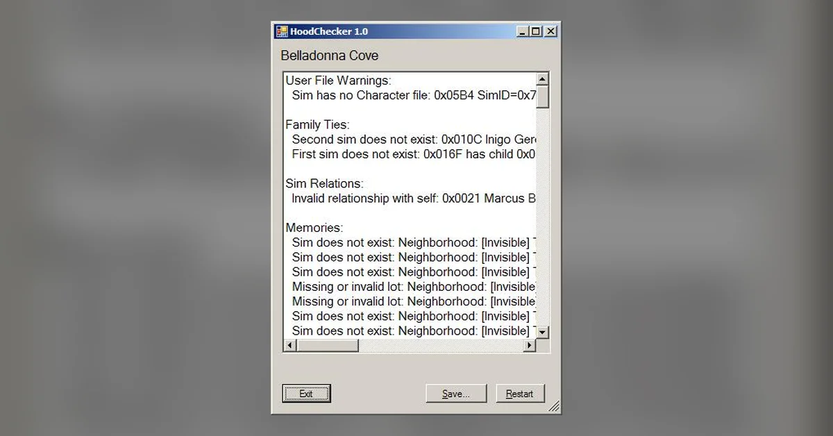 HoodChecker mod for Sims 2 by Mootilda