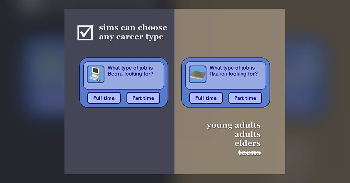 Job Options Mod Set mod for Sims 2 by Lamare
