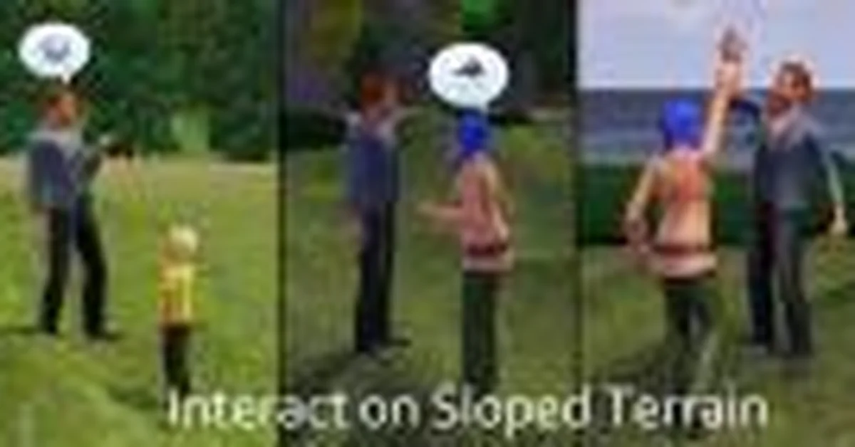 Interaction on Sloped Terrain Enabler mod for Sims 3 by nikel23