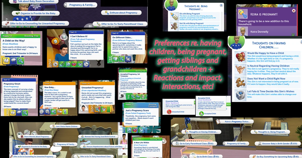 Relationship and Pregnancy Overhaul Collection mod for The Sims 4 by Lumpinou