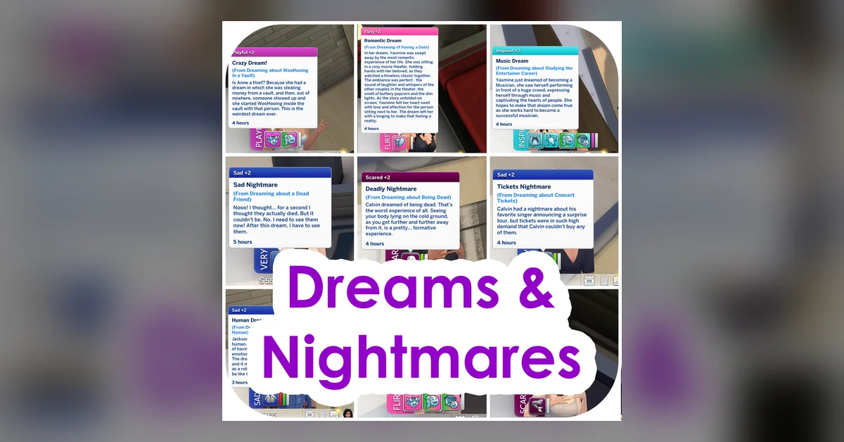 Dreams and Nightmares mod for The Sims 4 by alainbm_mods
