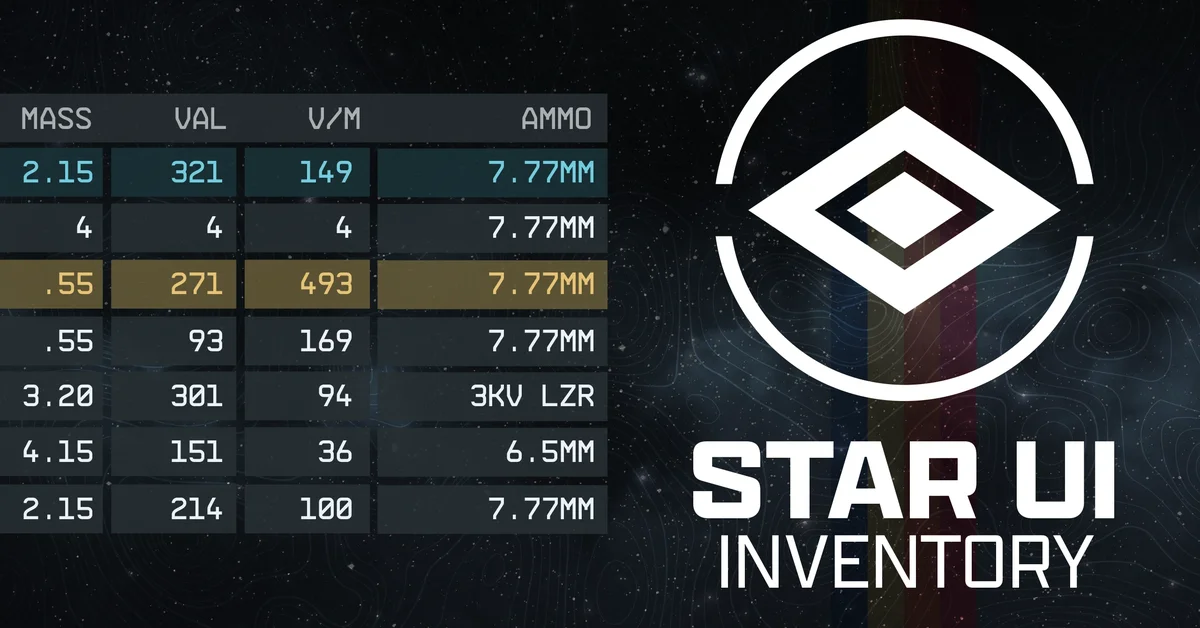 StarUI Inventory mod for Starfield by m8r98a4f2