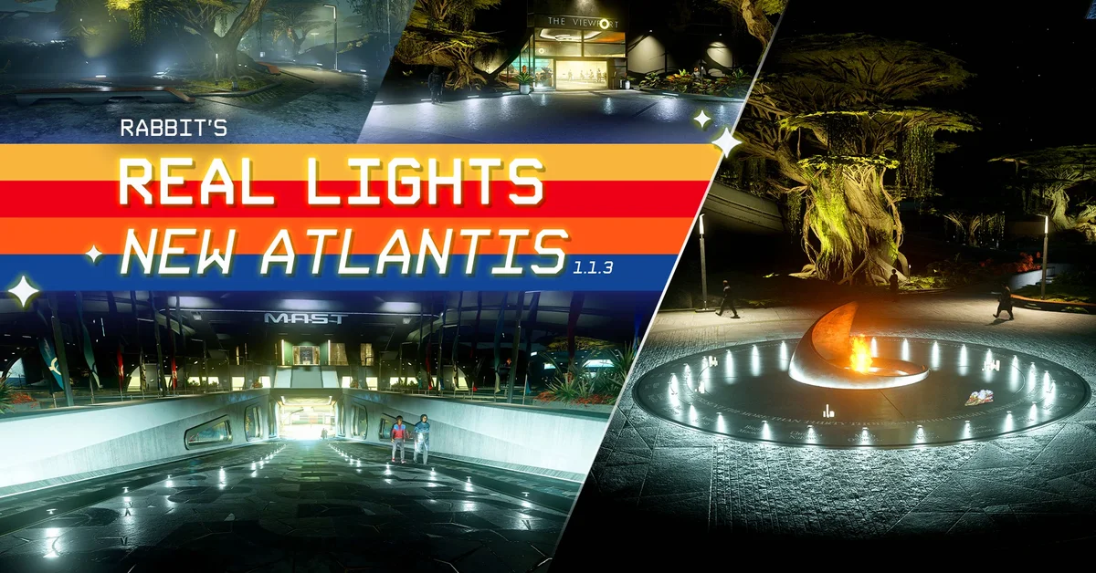 Rabbit's Real Lights: New Atlantis mod for Starfield by RabbitDoesStuff
