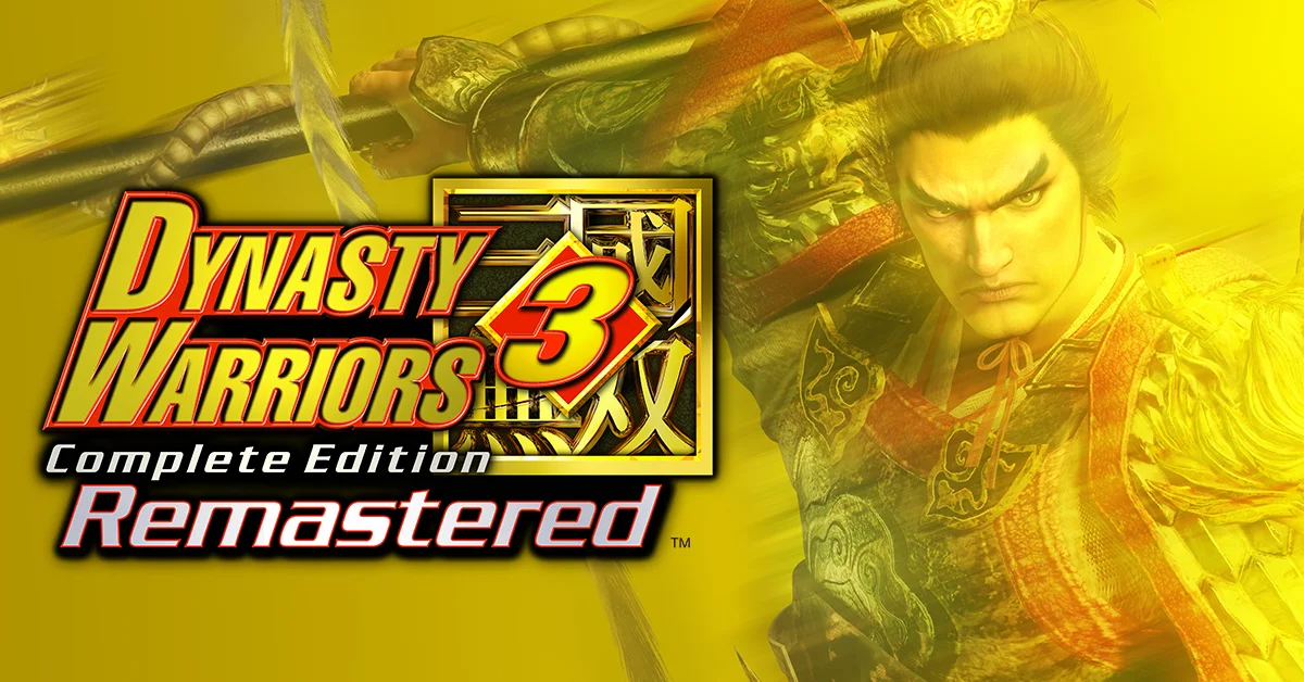 Dynasty Warriors 3 Complete Edition Remastered key art with the game logo over a gold-lit officer