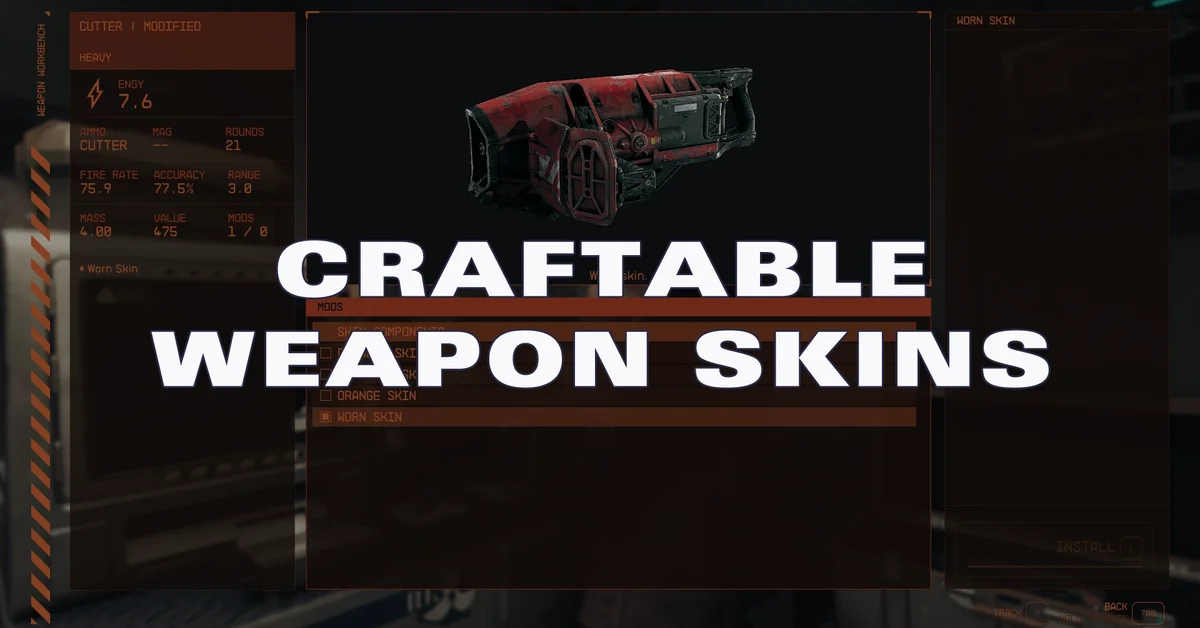 Craftable Weapon Skins mod for Starfield by frogs345